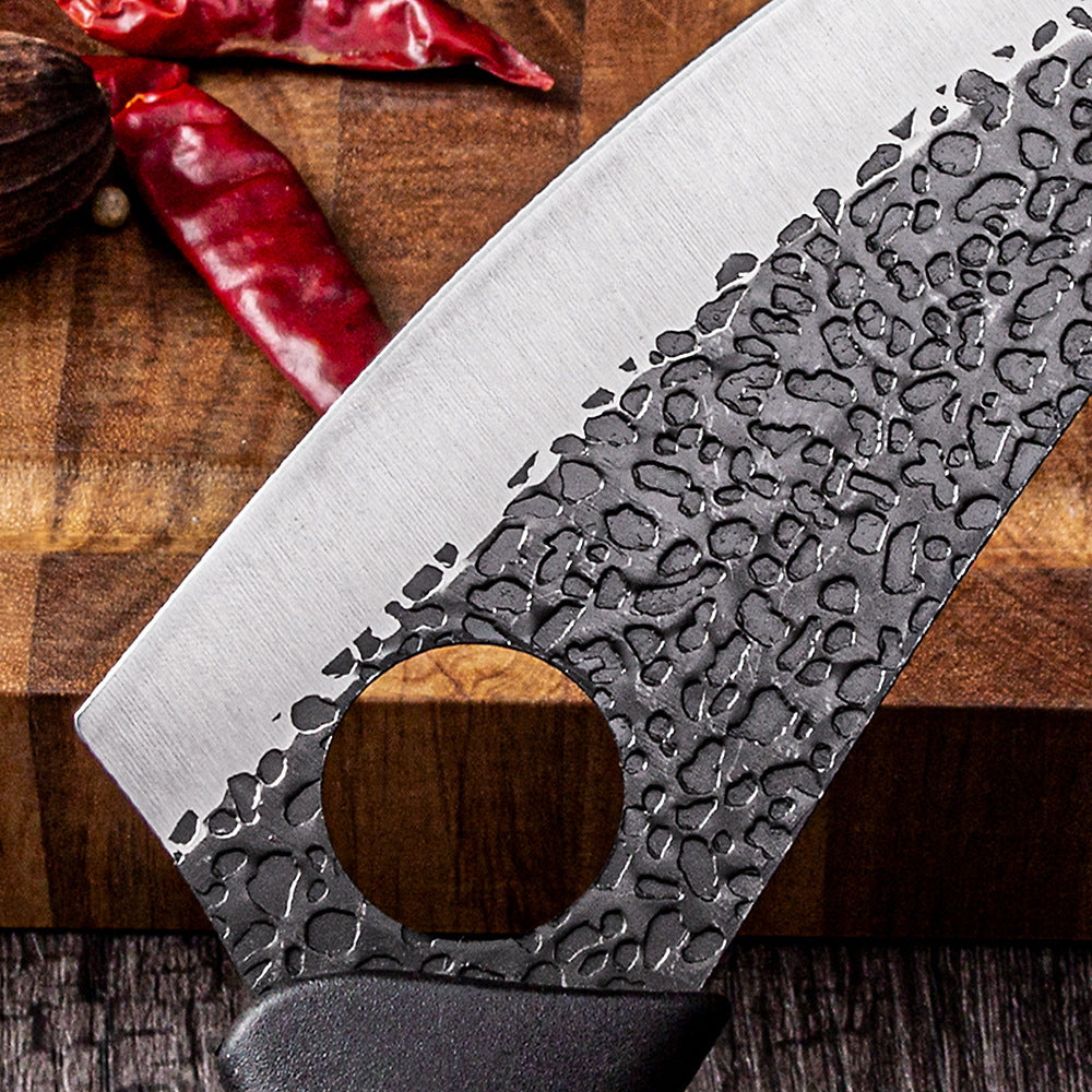 Bone Pick Knife with Stainless Steel Blade and Leather Holster - Black