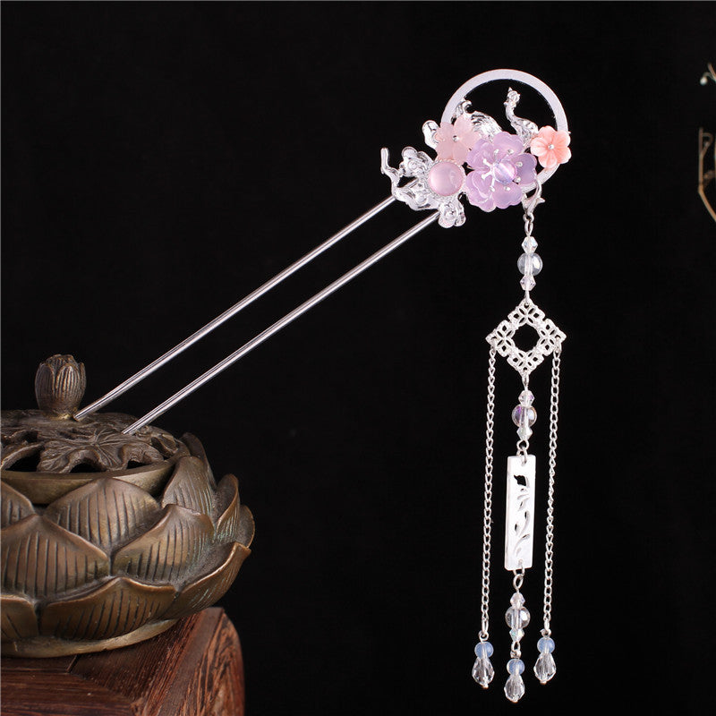 Elegant Metal Flower Hairpin - Handmade Antique Style Hair Accessory