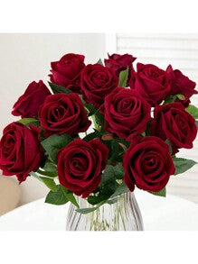 Red Simulated Rose Flower Set - 1 Pack for Home Decor & Gifts