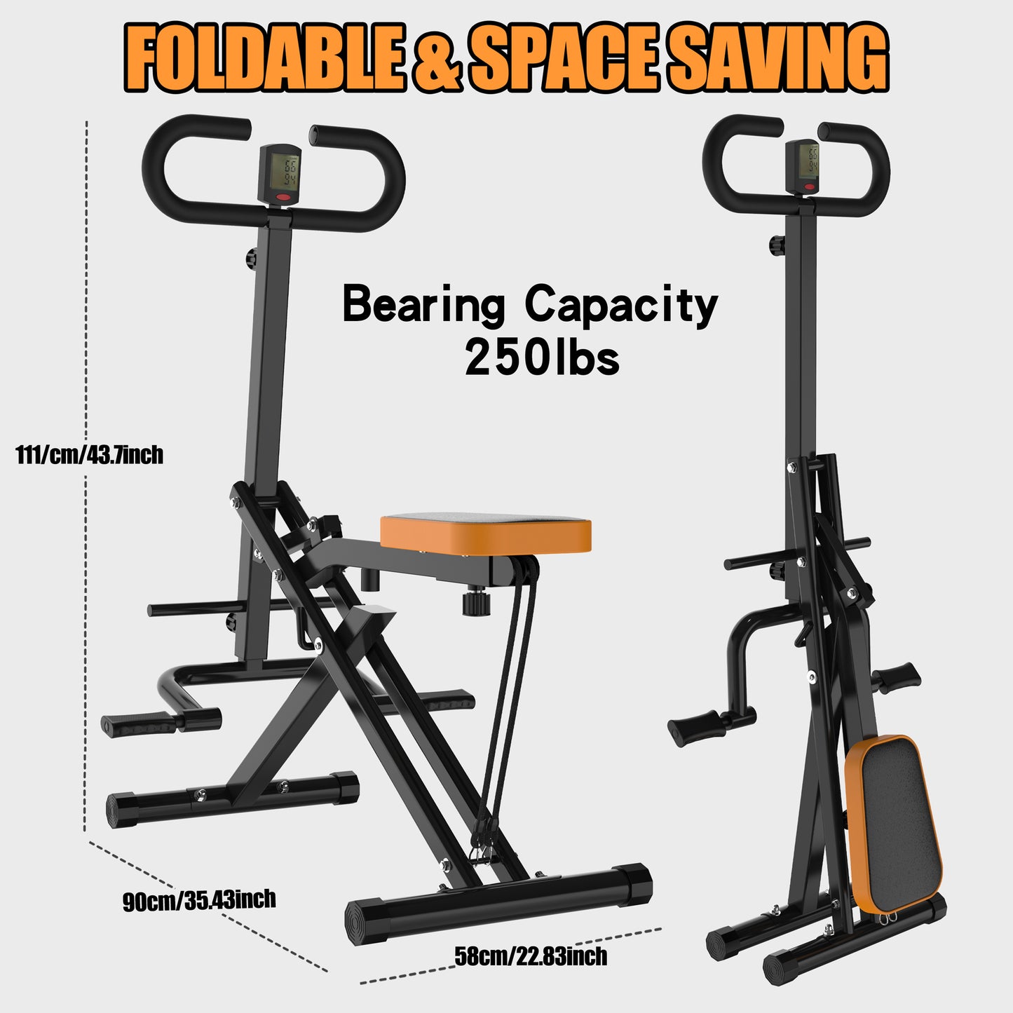 Squat Machine for Home Gym - Foldable Glutes Trainer with Resistance Bands