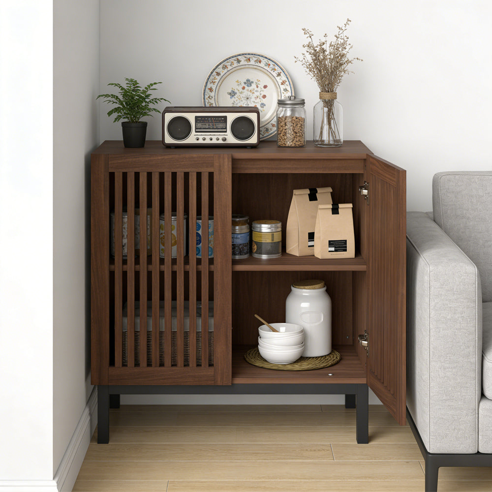 Buffet Cabinet With Storage 32 Inch Wooden Sideboard Coffee Bar
