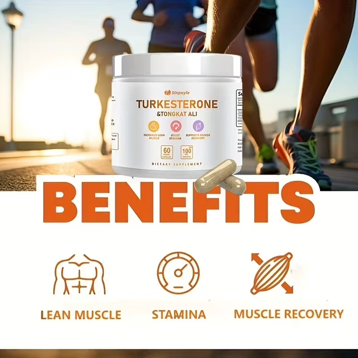 Turkesterone & Tongkat Ali Supplement - 60 Vegan Capsules for Muscle Growth