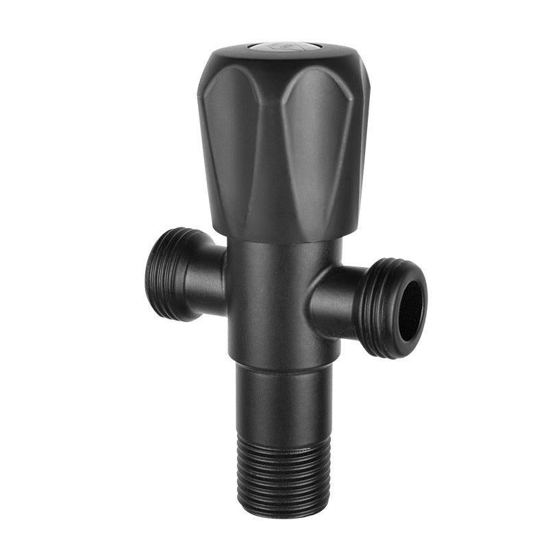 Stainless Steel Angle Valve Black Triangle Double Outlet Household Plumbing Fitting
