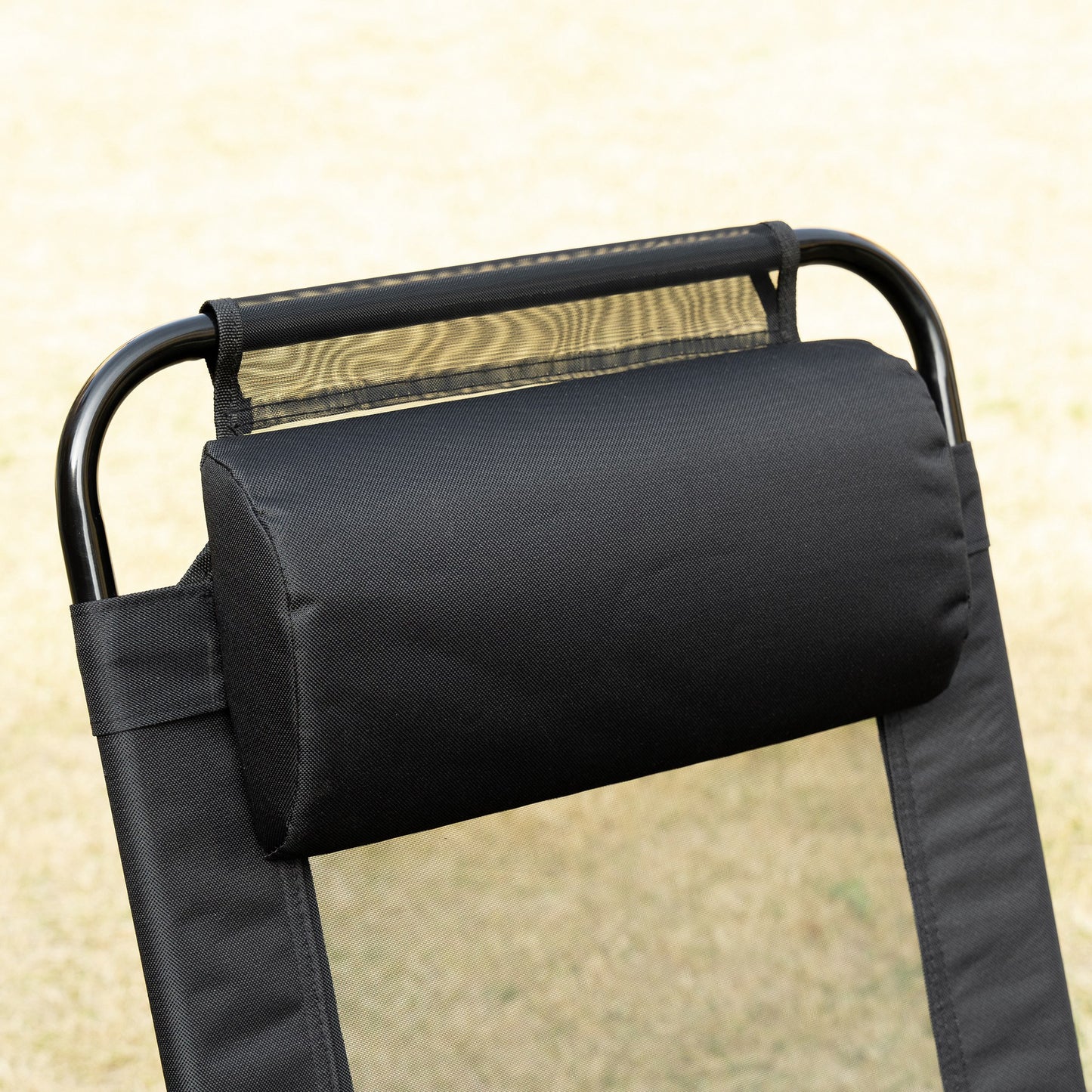 Folding Patio Dining Chairs Set of 2 - Adjustable Sling Back, Black