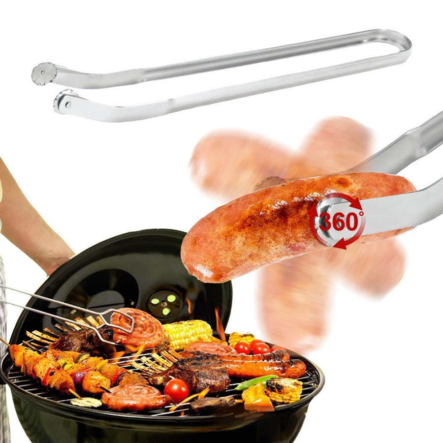 Stainless Steel BBQ Grill Clamp Multi-Functional Hot Dog Toasting Tool