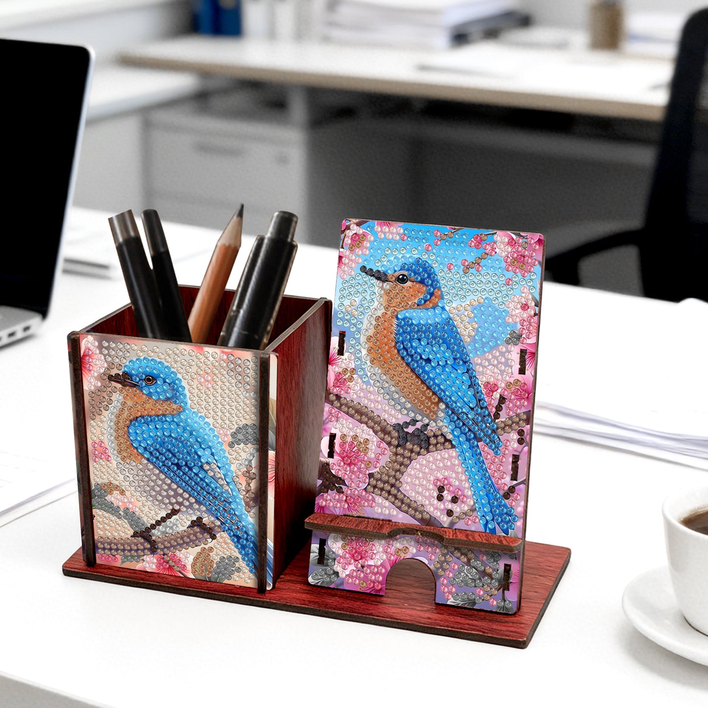 Diamond Painting Pen Holder Stand - Mandala Pattern Office Desk Organizer