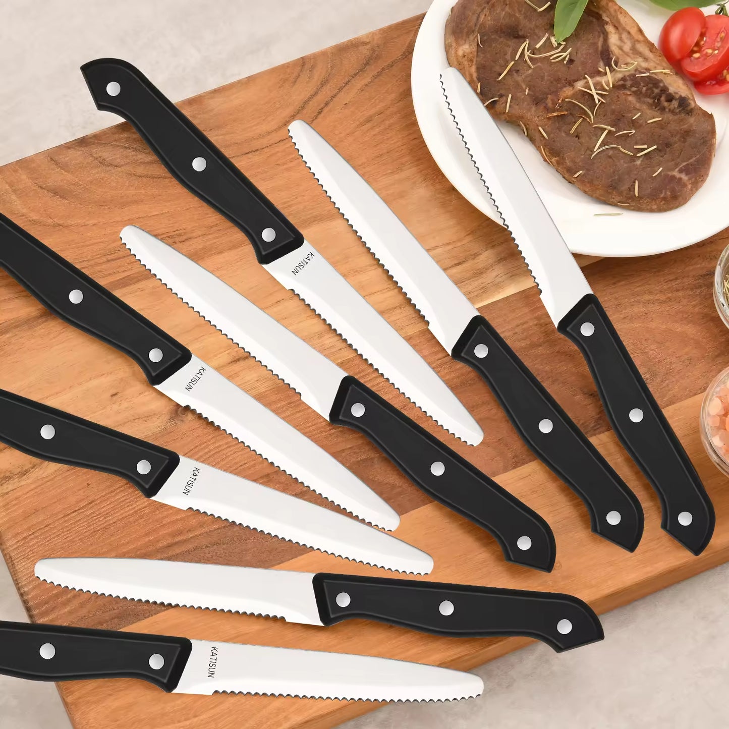 12-Piece Kitchen Knife Set with High-Carbon Steel Blades & ABS Handles