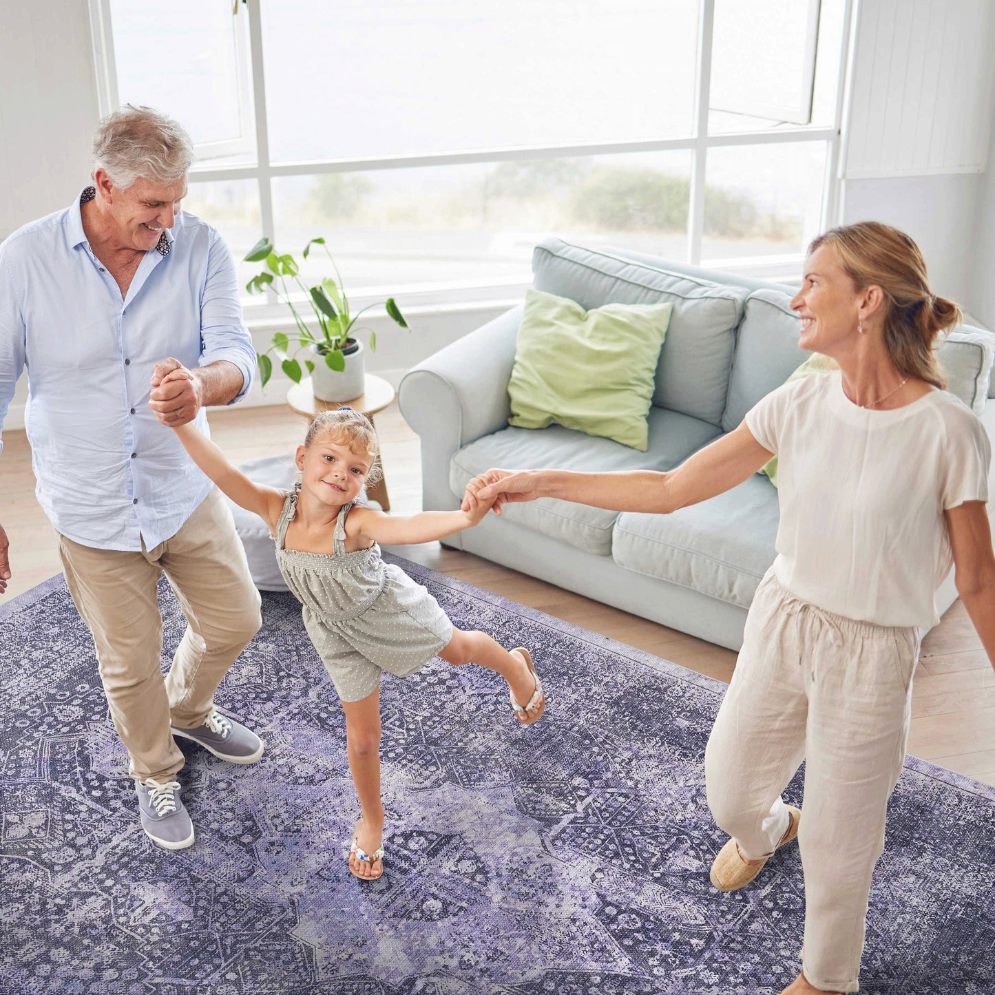 MAVAL Anthracite Washable Rug 9x12 Area Anthracite, 9'x12'