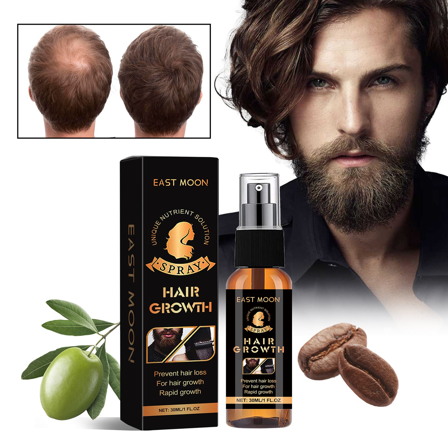 Hair Growth Spray with Jojoba Oil & Coffee Extract for Thicker Hair