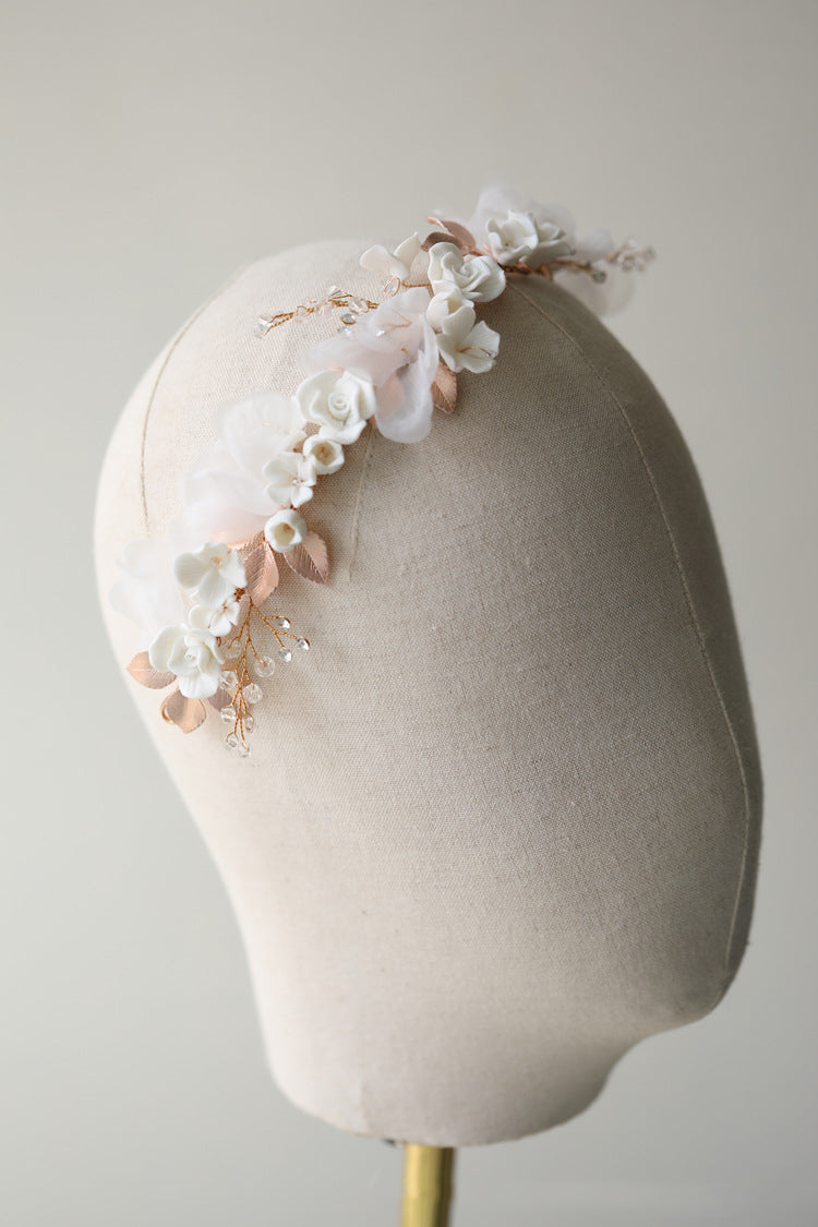 Women's Ceramic Flower Hair Band - Hair Accessories for Women, Elegant Style