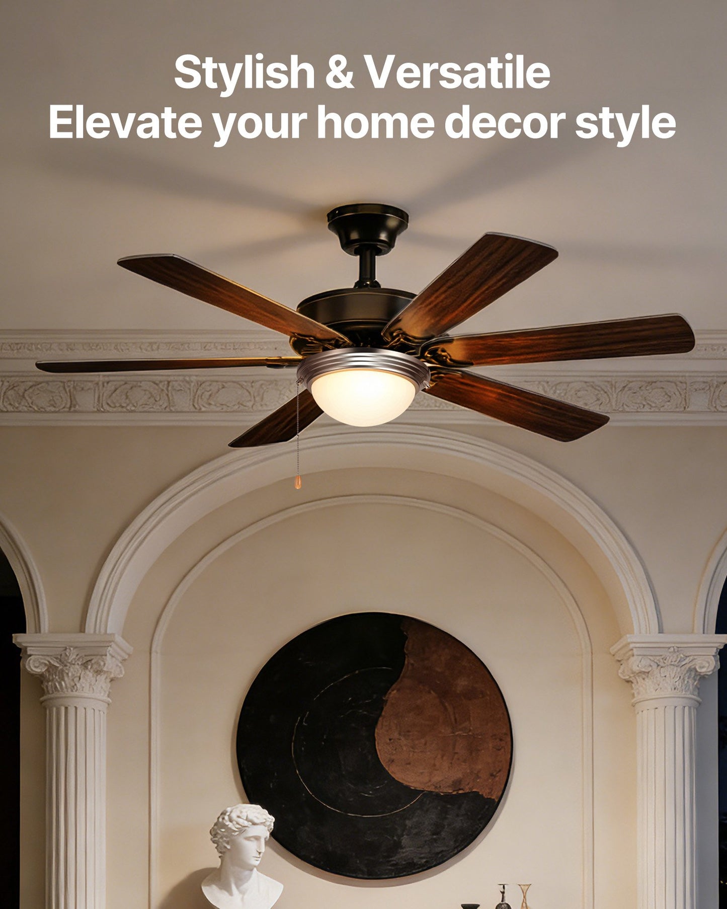 Ceiling Fan Light Kit with 2 LED Bulbs, Frosted Glass Shade, Brushed Nickel Finish