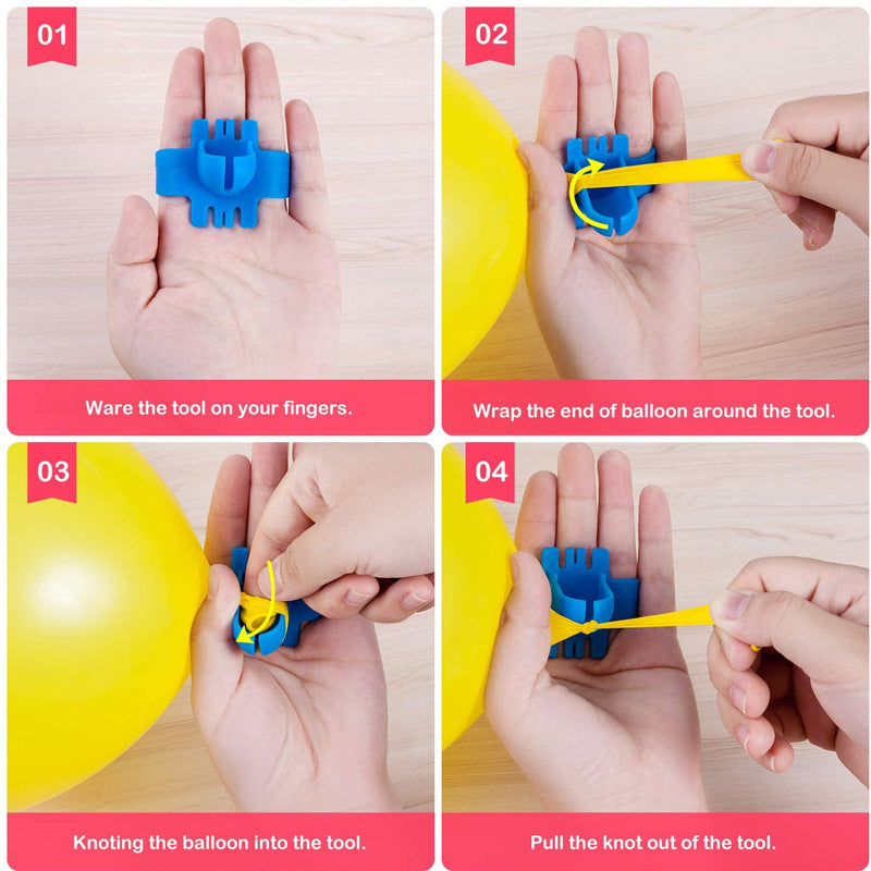 Decorative Balloon Clip Set with Ribbons and Glue Dots for Party Decor - 32 Pieces