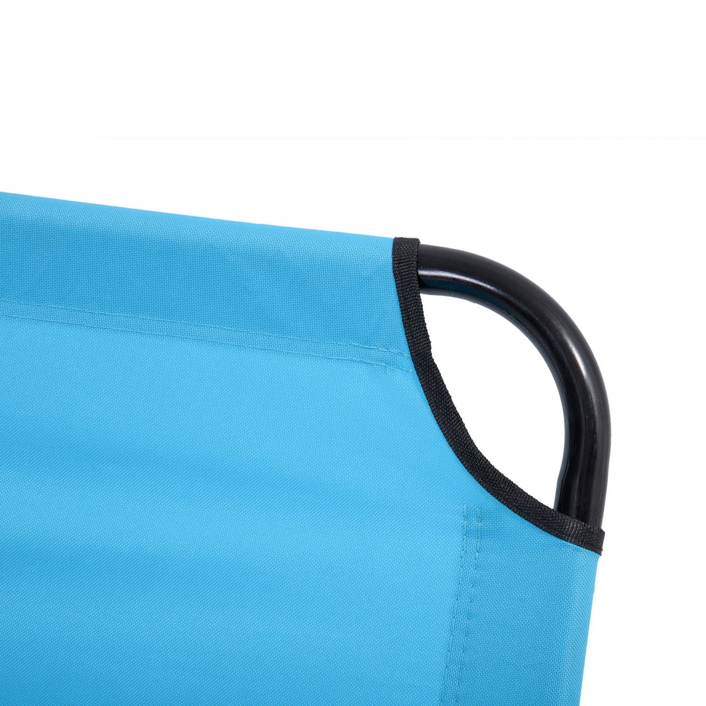 Folding Chaise Lounge Chair - 5-Level Recline, Sky Blue