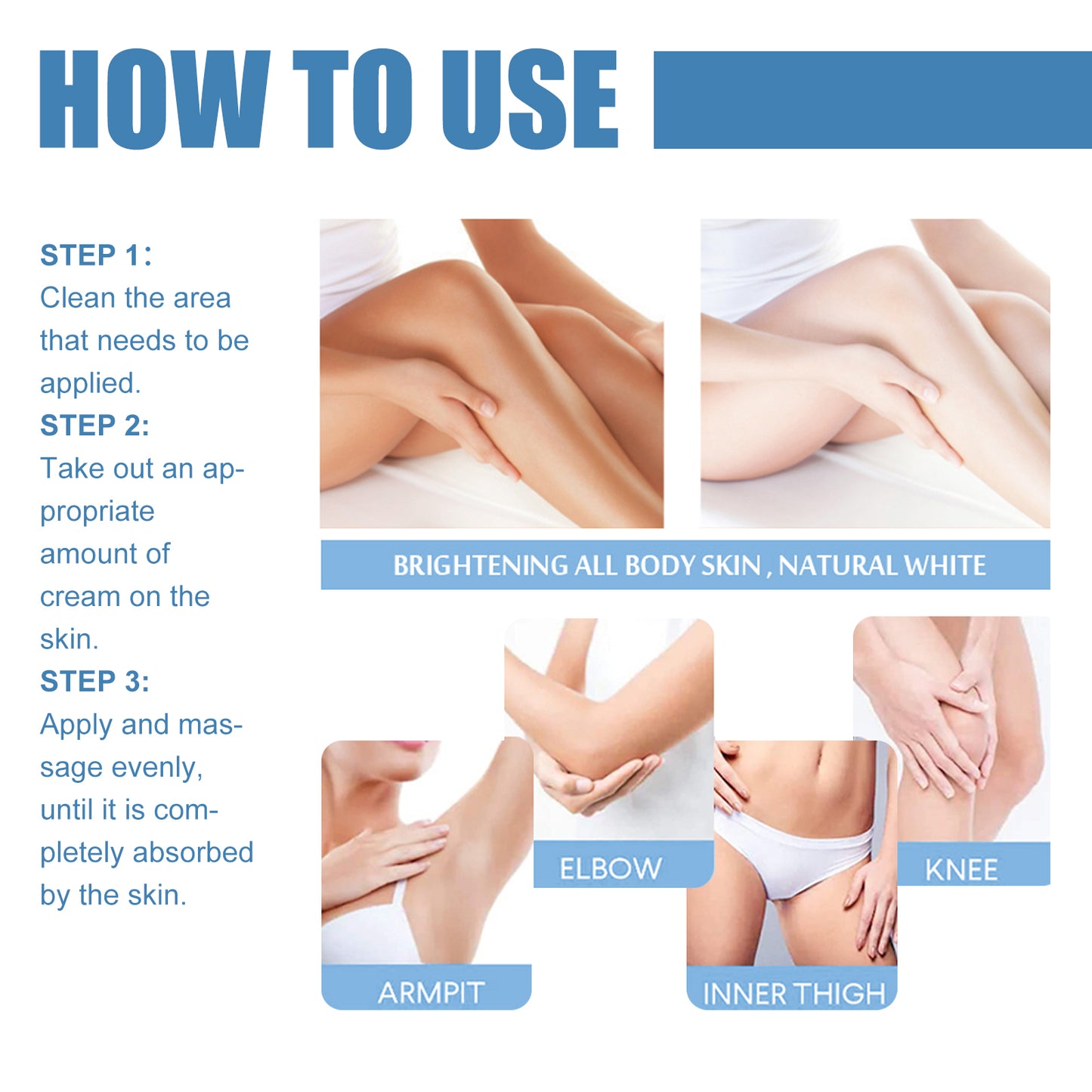 Brightening Body Cream for Underarms, Elbows and Knees - Multiple Sizes