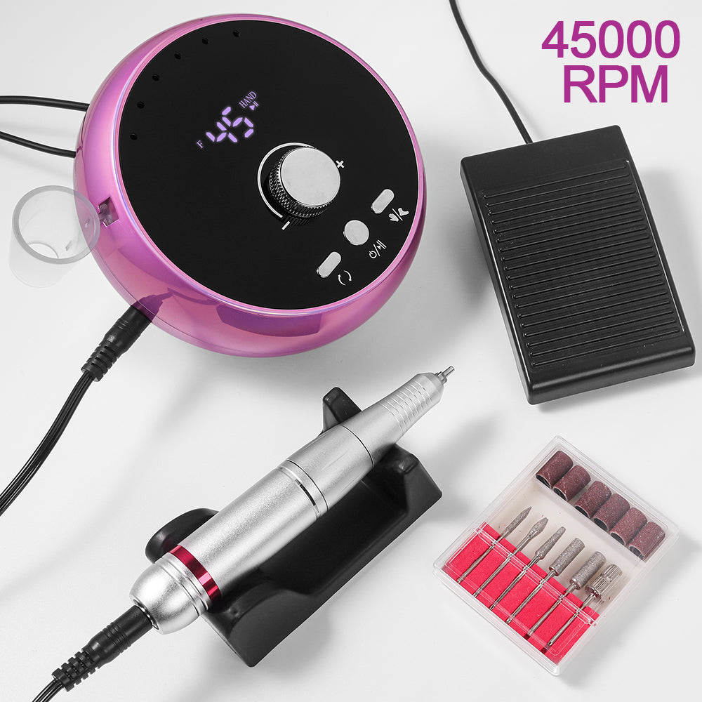 45000RPM Professional Electric Nail Drill - Portable Manicure Sander Set