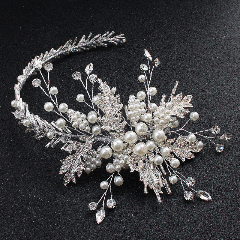 Handmade Pearl Hairband for Weddings - Silver
