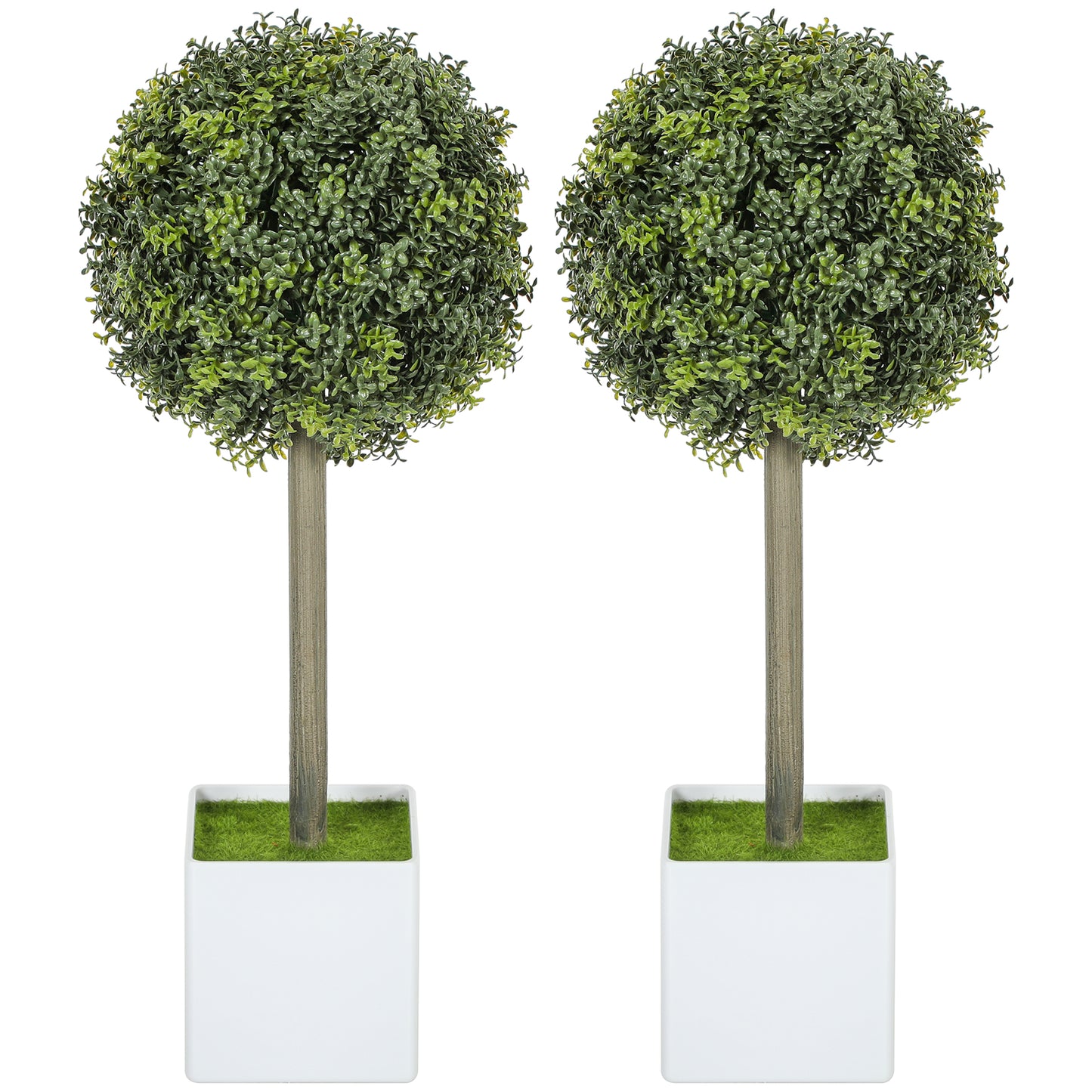 Artificial Boxwood Topiary Balls - 2 Piece Set, Green