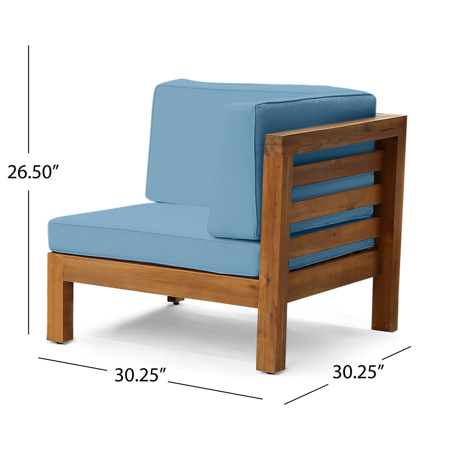 OANA 2-Piece Loveseat Set - Stylish Acacia Wood - Blue