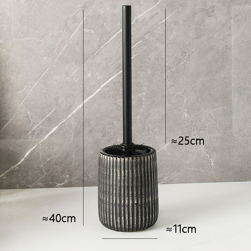 Removable Home Toilet Brush with Ceramic Holder - Light & Dark Colors