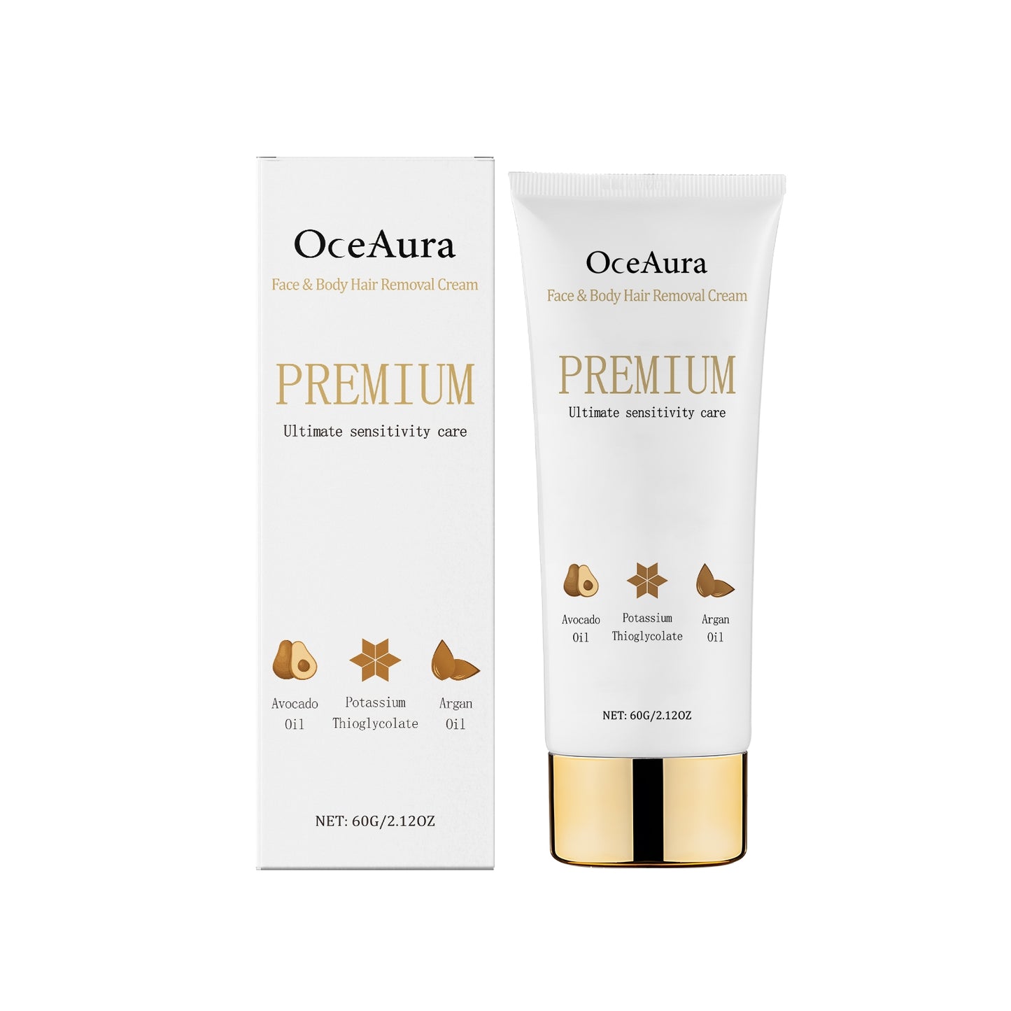 Facial & Body Hair Removal Cream 60G - Gentle Skin Care for Smooth Skin