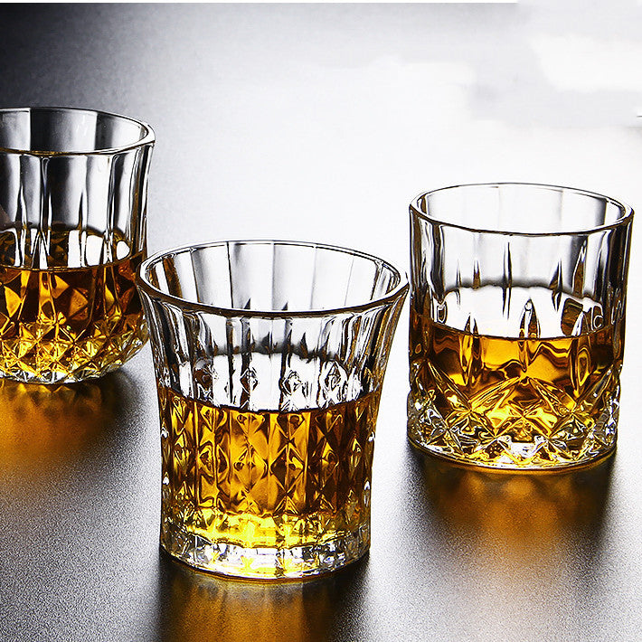220ml Clear Whiskey Glass - Classic Crystal Mug for Home Bar