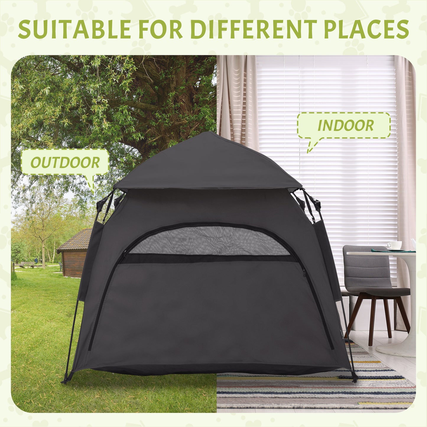 Portable Dog Tent with Carry Bag for Large Dogs, Sunshade & Ventilation