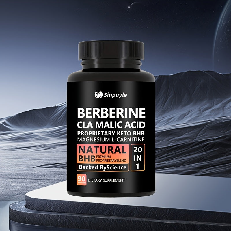 Berberine 20-in-1 Keto BHB Supplement with CLA & L-Carnitine - 90 Capsules