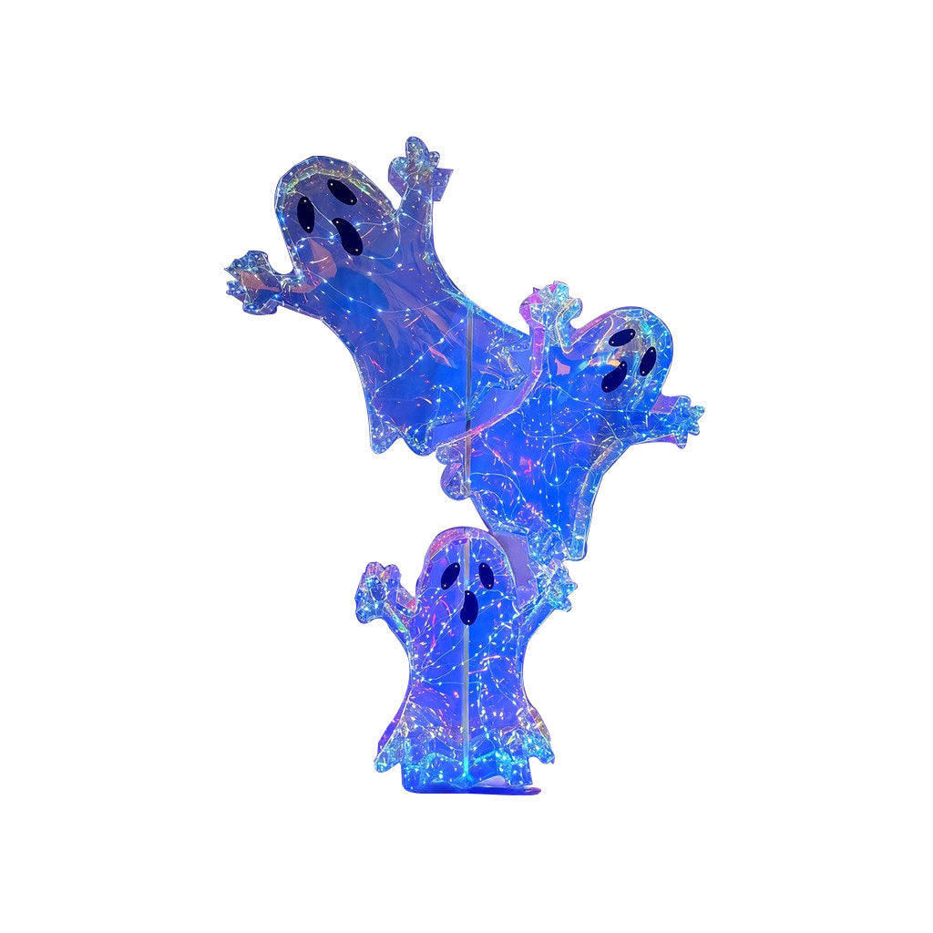 Halloween Ghosts Decoration Set - Three Ghosts Festive Ornaments USB Powered