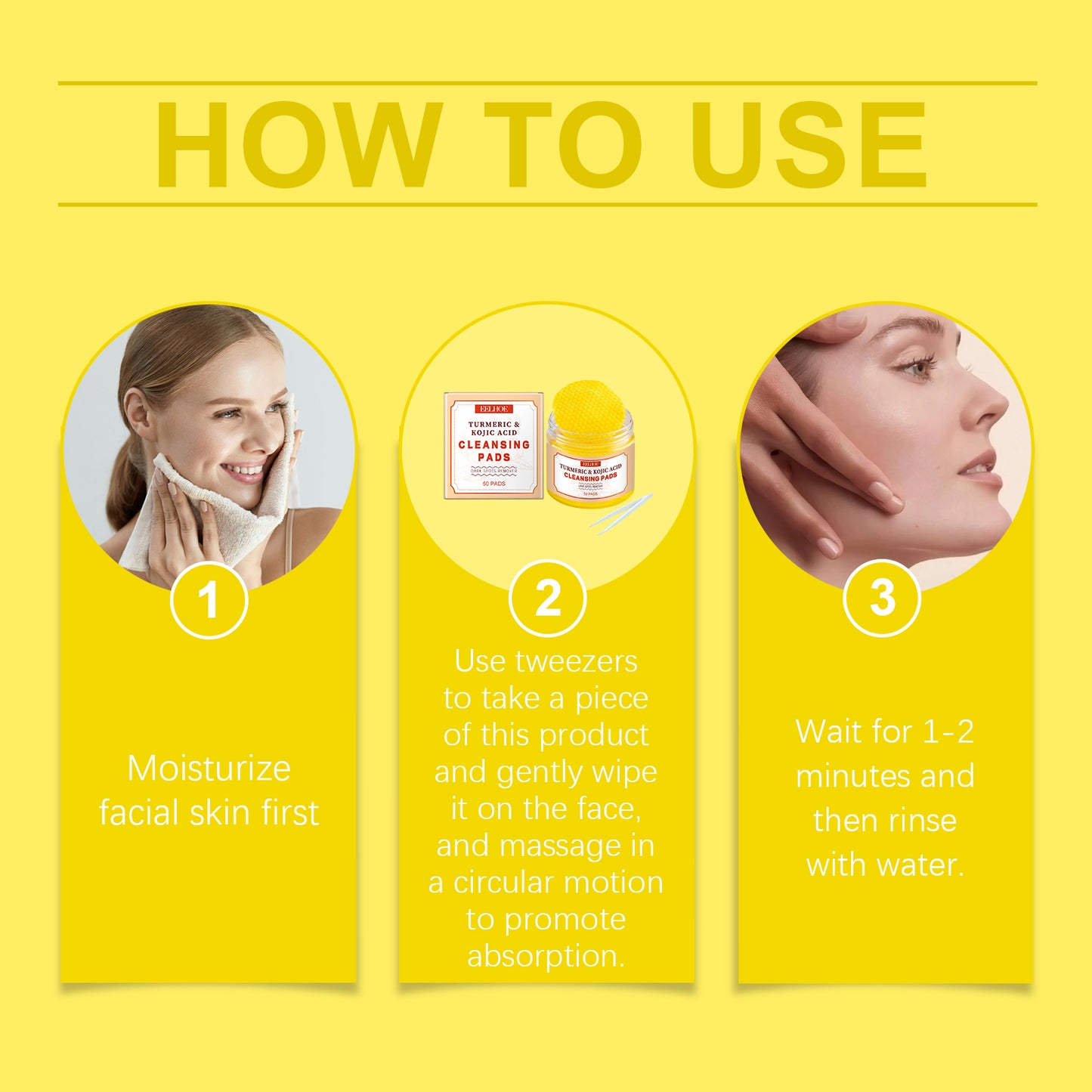 Turmeric Exfoliating Cleansing Pads - Vitamin C Brightening Face Treatment