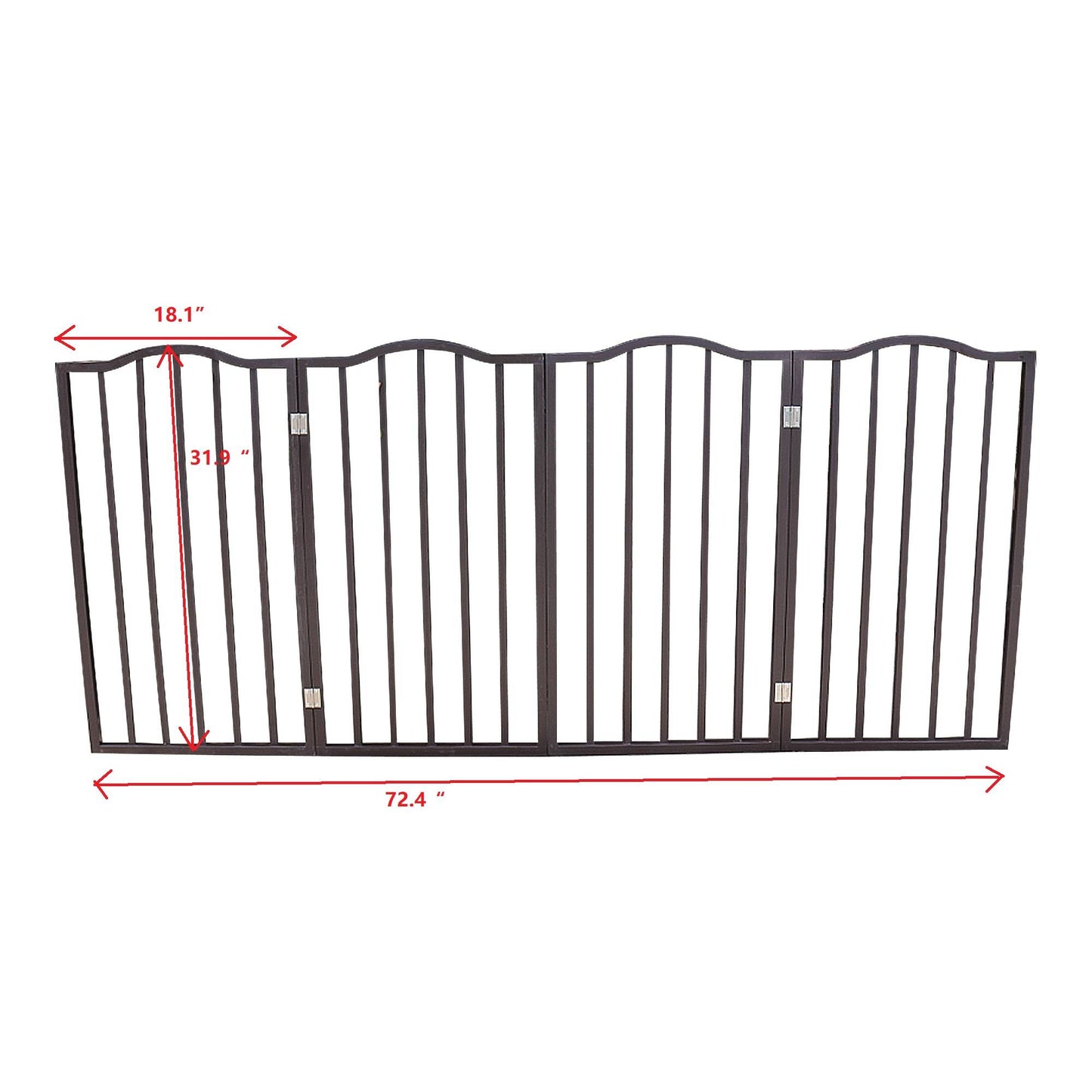 Folding Wooden Pet Gate for Doorways and Stairs - Adjustable, No Installation