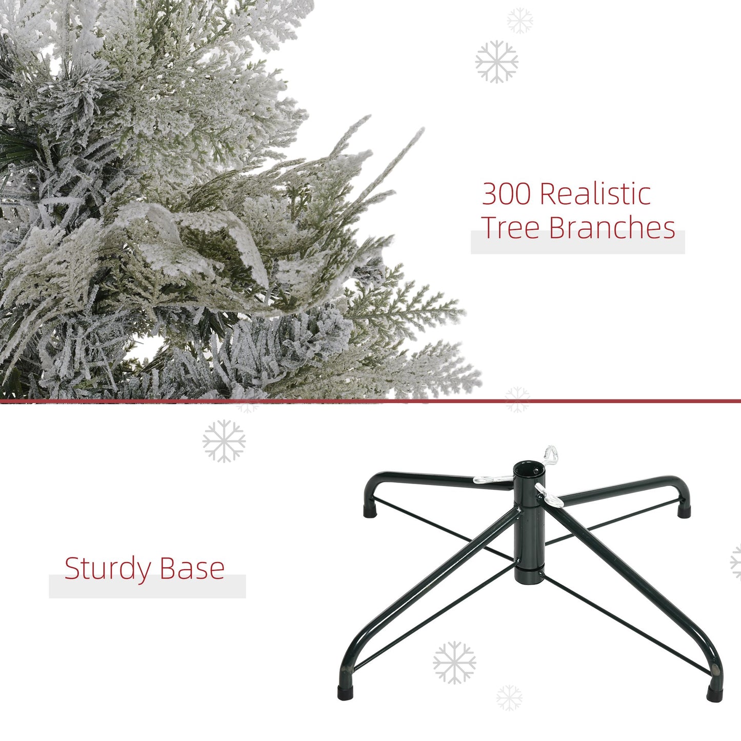 5 Feet Snow Flocked Artificial Christmas Tree - Green