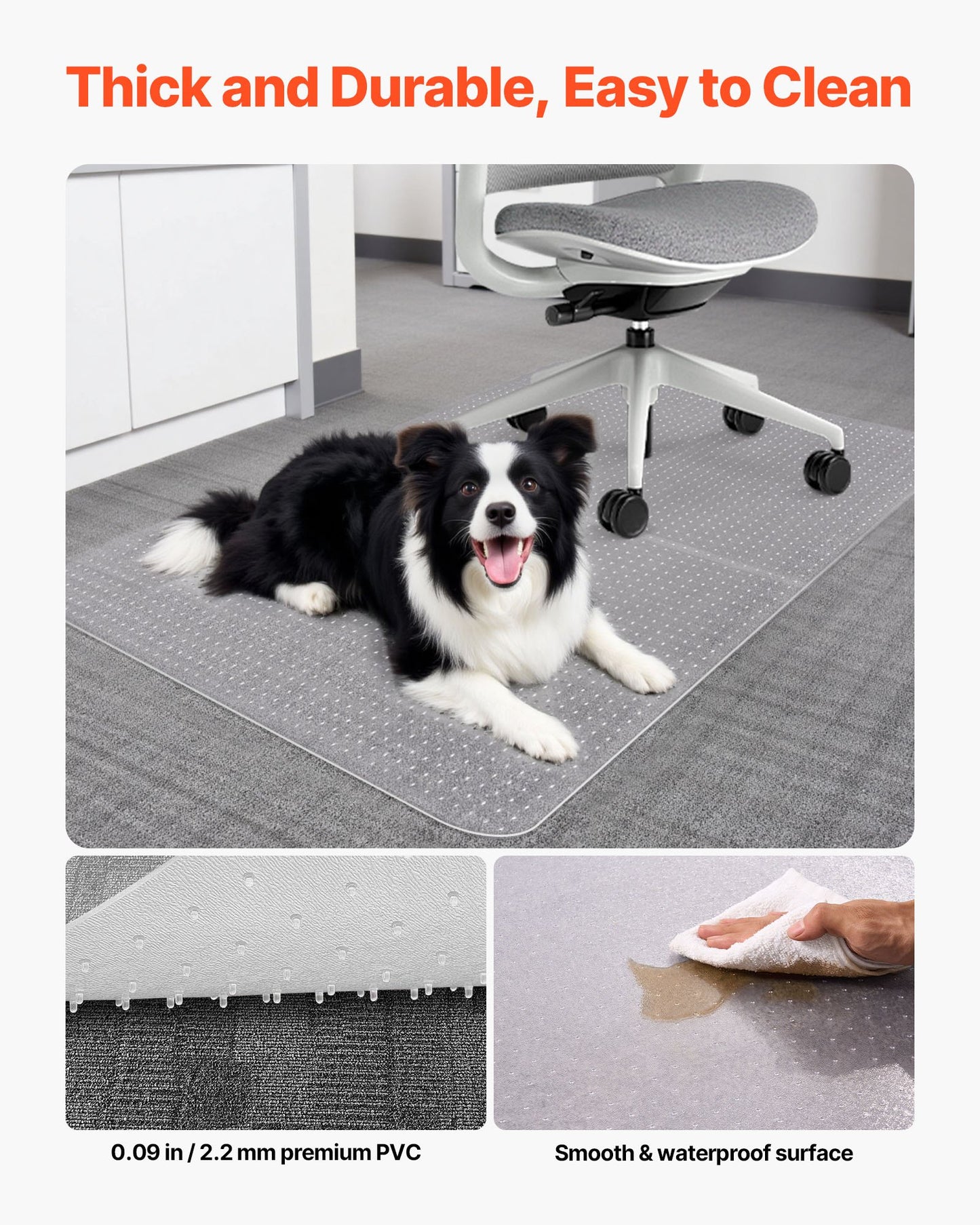 36x48 Inch Office Chair Mat for Carpeted Floors - Non-Slip