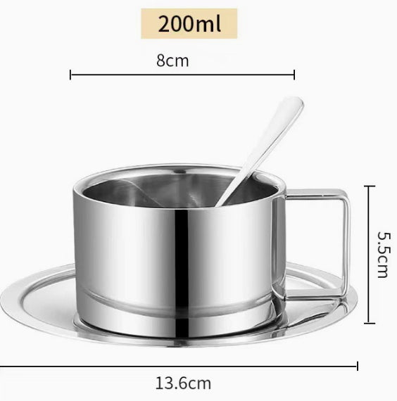 Double-Layer Insulated Stainless Steel Mug - 180ML/200ML for Home & Office