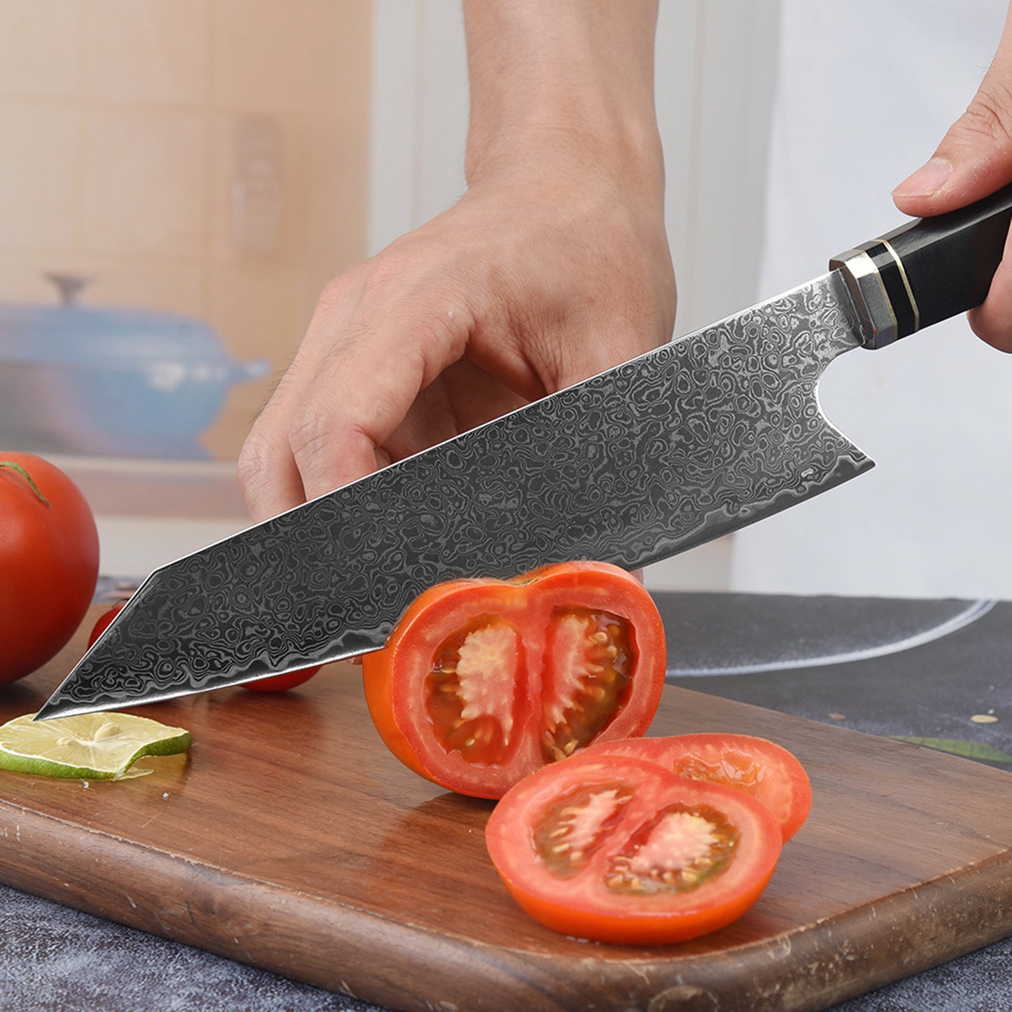 Kiritsuke Chef Knife - 8.5 Inch VG-10 Damascus with Rosewood Handle