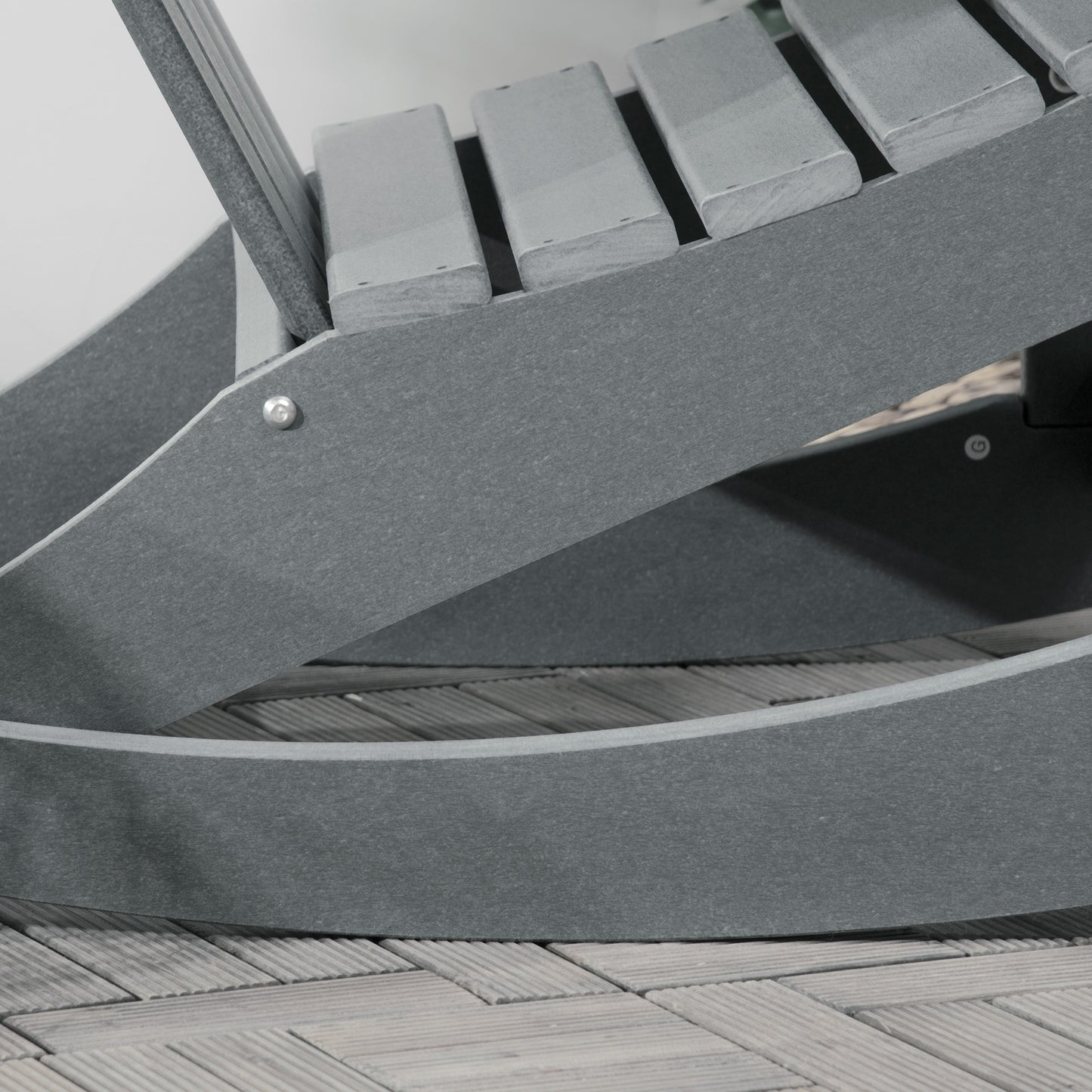 Adirondack Rocking Chair - Waterproof HDPE for Patio - Light Gray