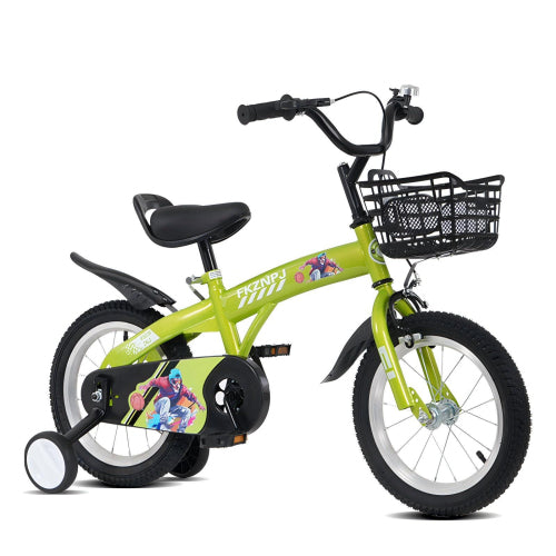 16 Inch Sporty Kids Bicycle with Training Wheels - Green