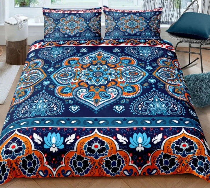 Bohemian Printed Down Quilt Cover Set - Multiple Sizes & Styles