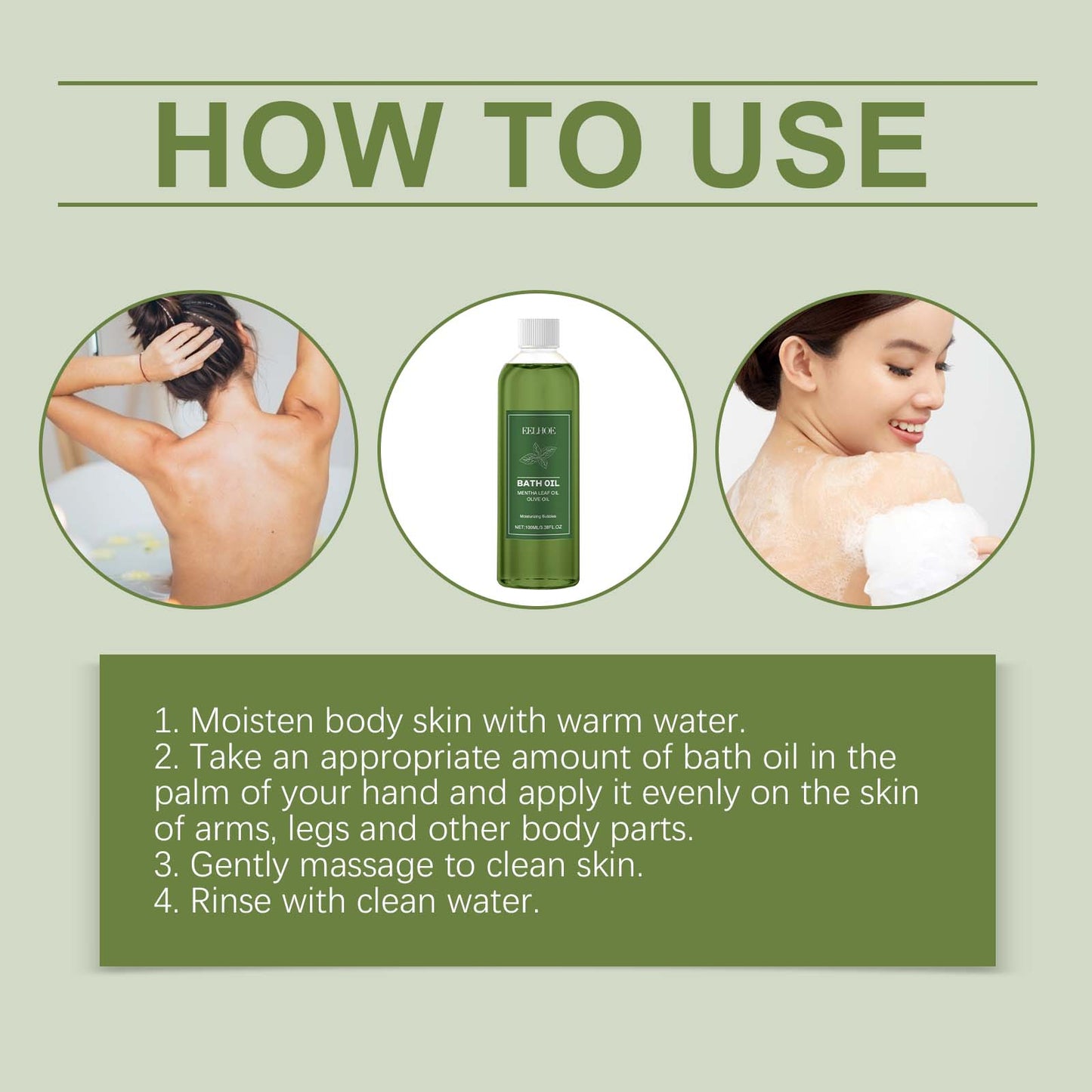 Moisturizing Bubble Bath Essential Oil - Hydrating Body Cleansing Oil 100ml