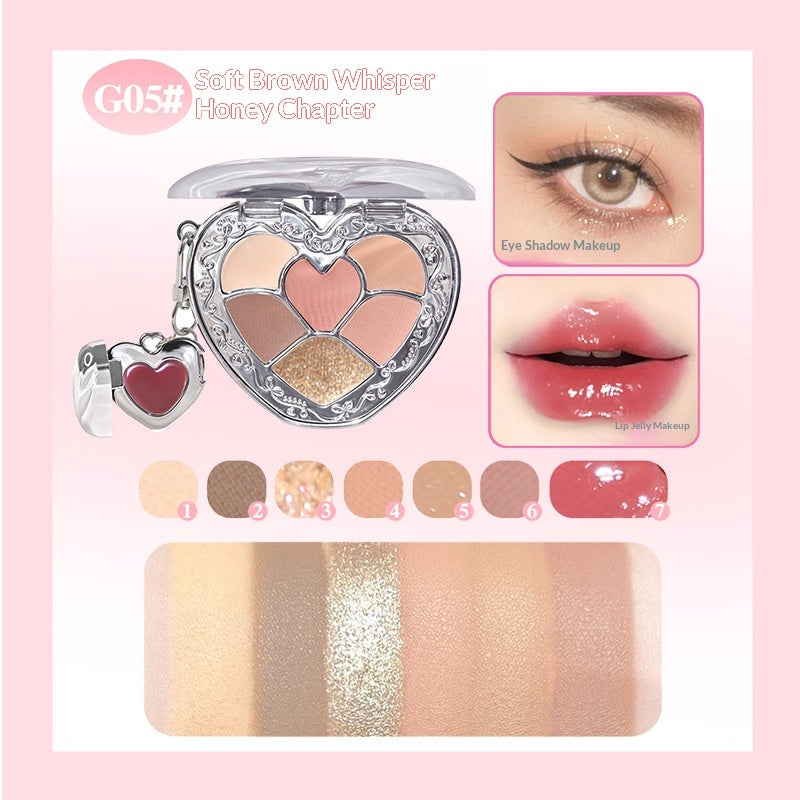 Eyeshadow and Lip Gloss Makeup Palette for Natural Daily Look - Multiple Colors