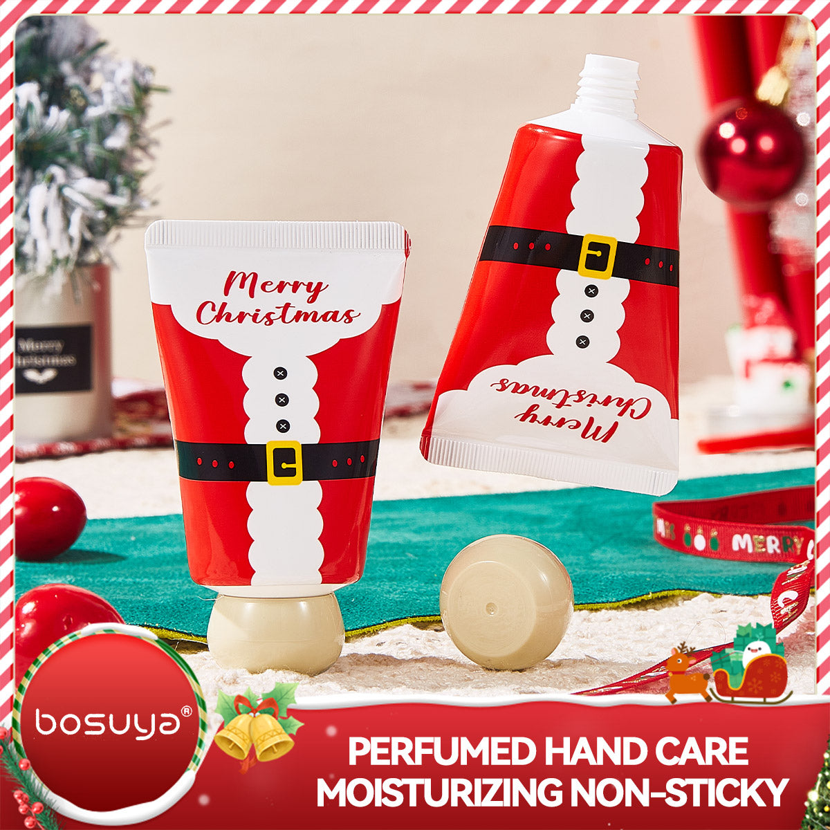 Santa Claus Hand Cream Set - Moisturizing Glycerin & Ceramide Treatment