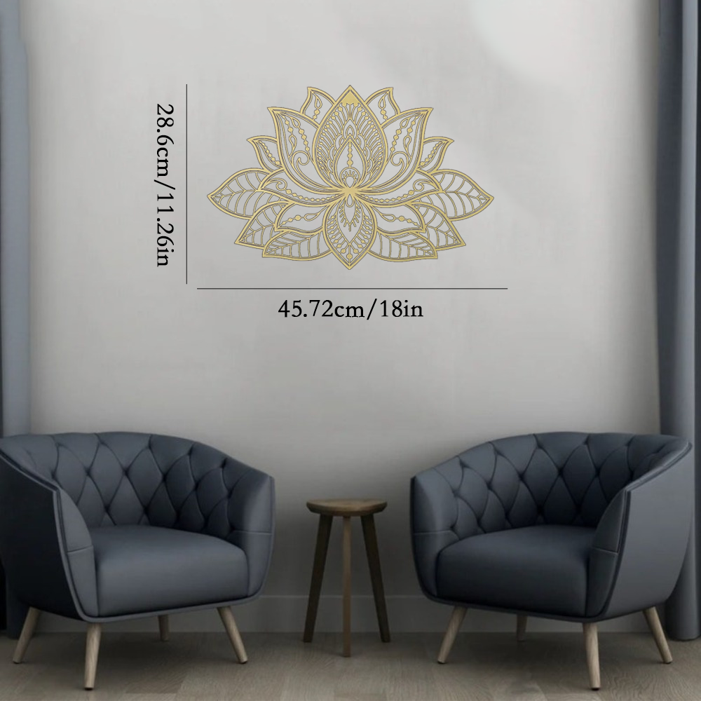 Radiant Lotus Mandala Wrought Iron Wall Art - Zen Decor