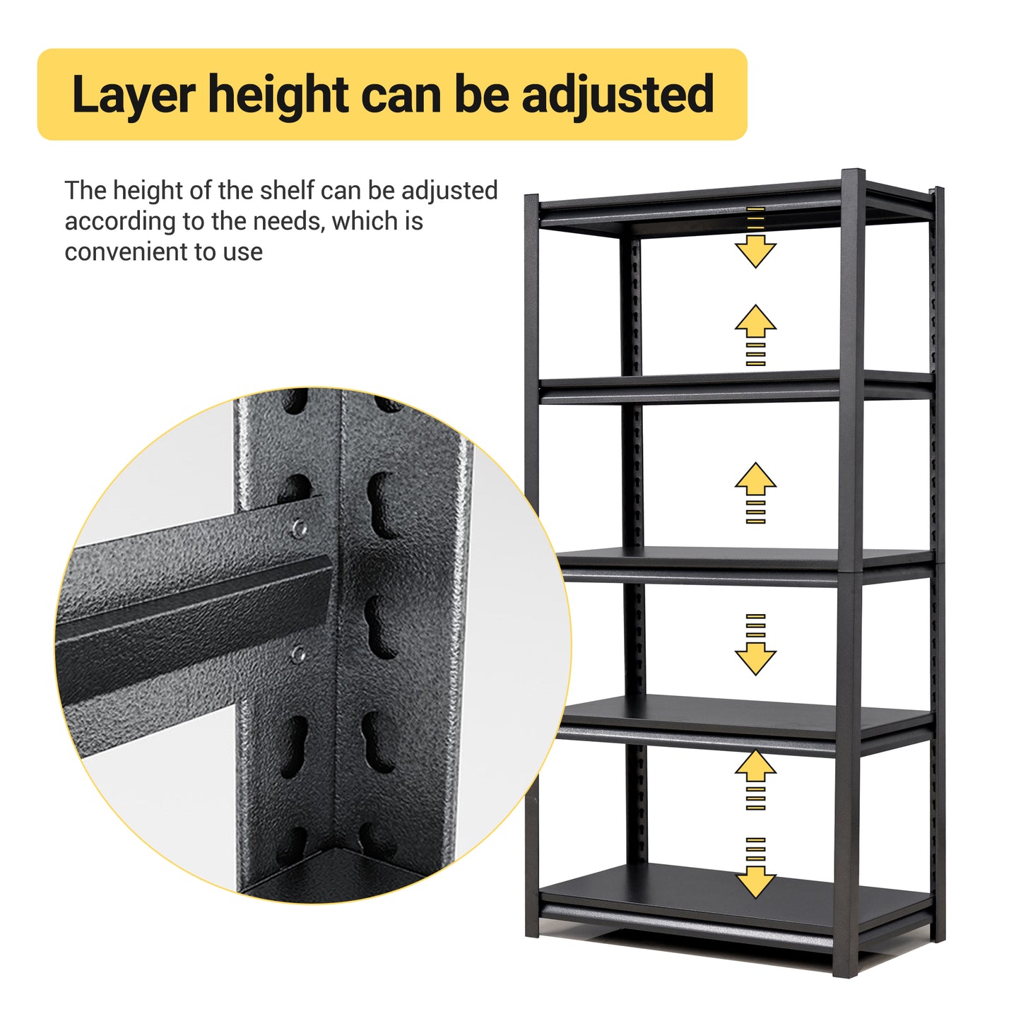63 H 5 Tier Metal Shelves For Storage Garage Shelving 2000LBS Heavy
