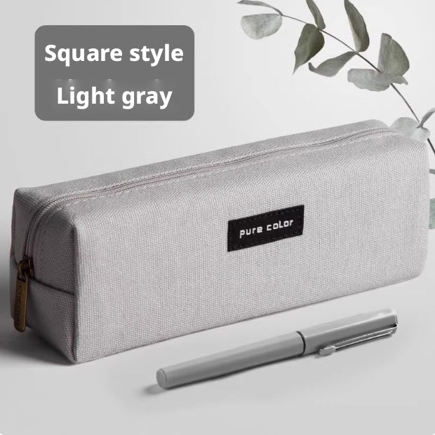 Square Pencil Case Off-White Oxford Cloth Multiple Variants - Pen & Pencil Organizer