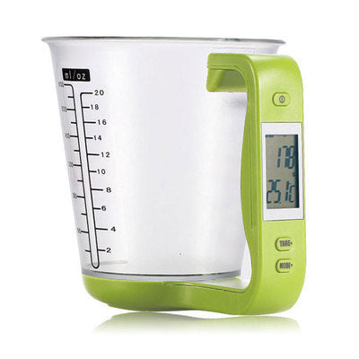 Electronic Measuring Cup and Kitchen Scale - Multifunctional Meal Scale, Battery Operated, Black