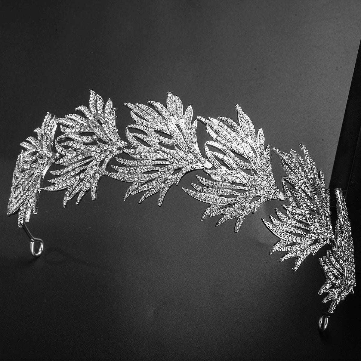 Palace Wedding Crown Headpiece - White Crystal