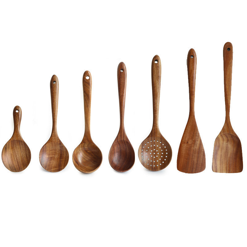 Lengthened Wooden Spatula Set Non-Stick Cooking Kitchenware Multiple Sizes