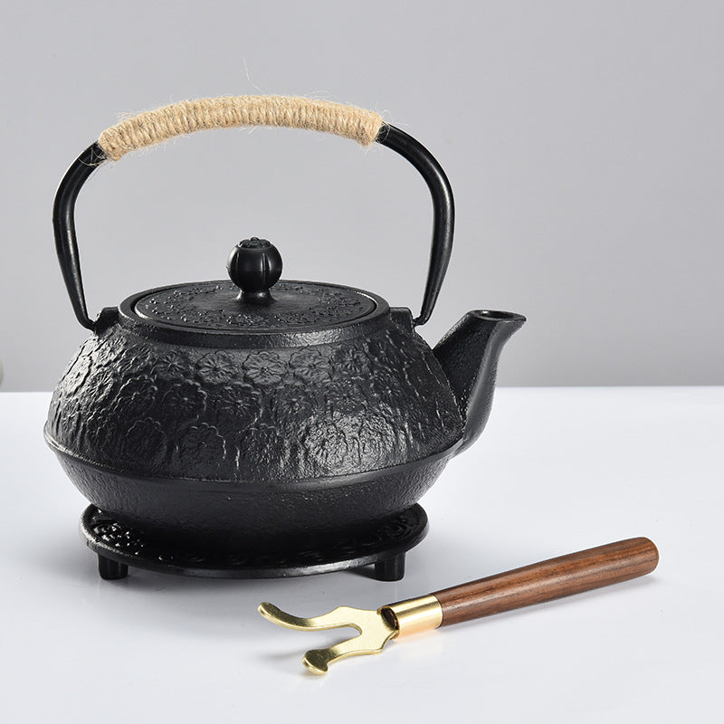 Japanese Style Cast Iron Water Boiling Teapot with Strainer 1000ML - Blue