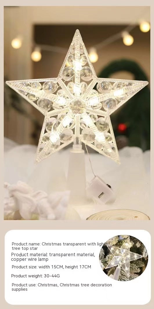 Christmas Tree Topper Star Luminous Light with Multiple Color Options