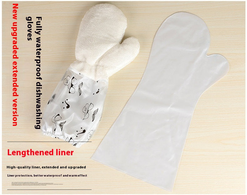 Waterproof Bamboo Fiber Dishwashing Gloves for Kitchen Cleaning