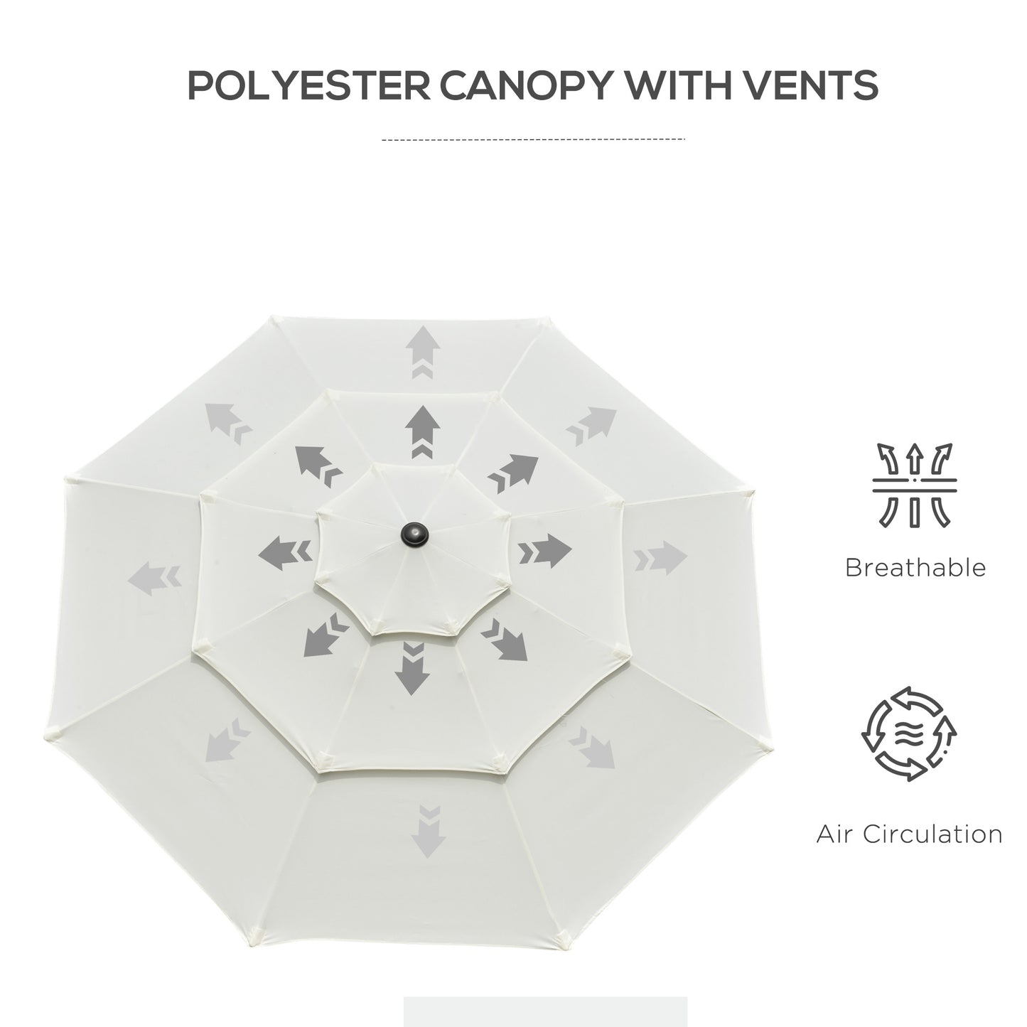 9ft 3-Tier Market Patio Umbrella with Crank & Tilt - Beige